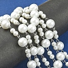 Handmade Round Glass Pearl Beads Chains for Necklaces Bracelets Making AJEW-JB00055-01-4