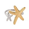 304 Stainless Steel Double Color Cuff Rings RJEW-S635-01GP-M-2