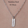201 Stainless Steel Word Happy Pendant Necklace NJEW-OY001-38-3