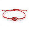 Adjustable Evil Eye Polyester Cord Braided Bracelets for Men Women BI7988-1-1