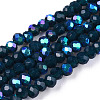 Electroplate Opaque Solid Color Glass Beads Strands EGLA-A034-P2mm-L07-1