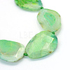 Faceted Nuggets Dyed Natural Dragon Veins Agate Beads Strands G-L456-13B-1