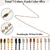 28Pcs 7 Colors Iron Ball Chain Necklace Making MAK-SP0001-07-2
