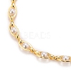 Glass Pearl Chain Anklets AJEW-AN00356-2