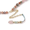 Natural Agate & Pearl &  Natural Rose Quartz Beaded Necklaces NJEW-L119-08G-3