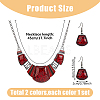 FIBLOOM 2 Set 2 Colors Resin Trapezoid Dangle Earrings with Iron Pins & Pendant Necklace SJEW-FI0001-28-2