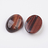 Natural Dyed & Heated Red Tiger Eye Flat Back Cabochons G-G741-13x18mm-13-2