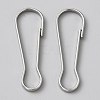 304 Stainless Steel Push Gate Snap Keychain Clasp Findings STAS-WH20010-005P-06-1