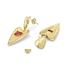 Heart Clear Cubic Zirconia Dangle Stud Earrings EJEW-F311-03G-3