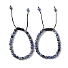 6mm Round Natural Sodalite Braided Bead Bracelets BJEW-C067-01A-03-1