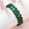 Dyed Natural White Jade Beaded Stretch Bracelets for Unisex G-K303-01K-03-1