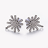 Brass Micro Pave Cubic Zirconia Stud Earring Findings ZIRC-E132-17-2