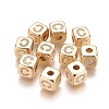 Brass Micro Pave Cubic Zirconia Beads KK-K238-16G-C-1