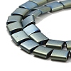 Electroplated Frosted Non-magnetic Synthetic Hematite Beads Strands G-G089-B01-15-3