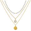 Alloy Pendant Layered Chain Necklaces for Women WGC39CD-13-1