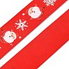 1 Roll Christmas Printed Polyester Grosgrain Ribbons OCOR-YW0001-05C-2