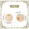 AHADERMAKER 500Pcs Natural Wood Beads WOOD-GA0001-50-2