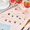 24Pcs 12 Style Alloy Enamel & Rhinestone & ABS Plastic Imitation Pearl Wine Glass Charms AJEW-AB00050-5