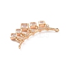 Brass Pave Clear Cubic Zirconia Connector Charms ZIRC-K088-16KCG-3