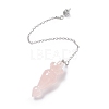 Natural Rose Quartz Pointed Dowsing Pendulums AJEW-B020-03P-07-2