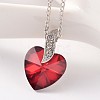 Heart Glass Pendant Necklaces & Dangle Earrings Jewelry Sets SJEW-JS00881-4