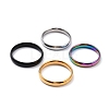 Ion Plating(IP) 304 Stainless Steel Simple Plain Band Finger Ring for Women RJEW-B036-10-1