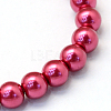 Baking Painted Pearlized Glass Pearl Round Bead Strands X-HY-Q330-8mm-14-2