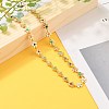 Brass Enamel Flower Link Chain Necklaces NJEW-JN03146-4