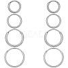 8Pcs 4 Styles Hypoallergenic F136 Implant Grade Pure Titanium Hoop Earrings EJEW-BBC0001-86-6