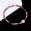 Natural Tourmaline & Agate Beaded Stretch Bracelets PW-WG3C037-01-1