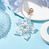 Christmas Snowflake Shell Pearl & Glass Pendant Decorations HJEW-TA00185-2