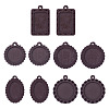 10Pcs 5 Styles Wood Pendant Cabochon Settings WOOD-TA0003-05-1