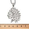201 Stainless Steel Hollow Cut American Indian Chief Pendant Necklaces LS-NJEW-H065-13P-3