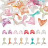 32Pcs 12 Styles Fishtail Shape Transparent Acrylic & Resin Pendants TACR-TA0001-16-2