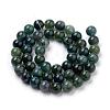 Natural Moss Agate Beads Strands G-I199-06-8mm-2