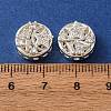Brass Micro Pave Clear Cubic Zirconia Beads CU-CBAEC99-27S-3