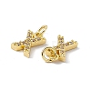 Real 18K Gold Plated Brass Micro Pave Clear Cubic Zirconia Charms KK-E068-VB452-X-3