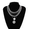 Alloy Disc Pendant Multi Layered Necklaces for Women FS-WGAC560-04-1