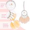 CRASPIRE 2Pcs 2 Colors Woven Net/Web with Feather Pendant Decorations AJEW-CP0005-26-4