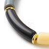 Imitation Jade Acrylic Curved Tube Beaded Stretch Bracelet for Women BJEW-JB08436-03-4