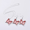Glass Dangle Earring & Pendant Necklace Jewelry Sets SJEW-JS01076-02-1