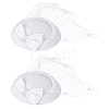 Bowknot Wool Felt Fascinators Pillbox Hat with Iron Alligator Hair Clips LS-MRMJ-WH0077-113A-1