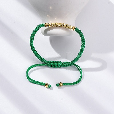Polyester Cord Braided Bead Bracelets for Women BJEW-L698-01G-05-1