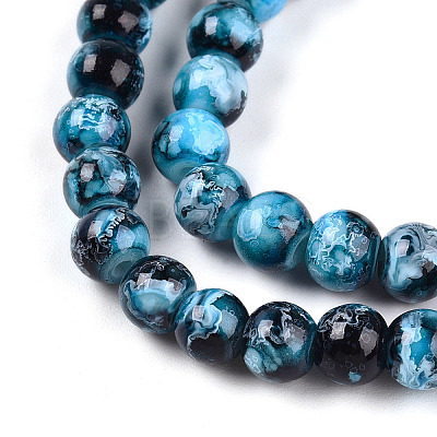 Baking Paint Glass Beads Strands DGLA-N003-6mm-A08-1