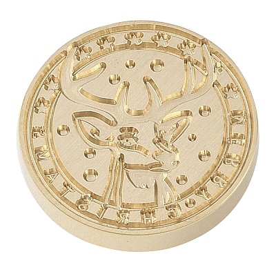 Christmas Series Wax Seal Brass Stamp Head AJEW-M037-01G-24-1