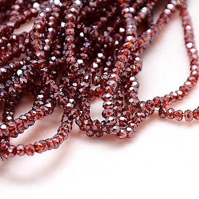 Electroplate Glass Beads Strands X-EGLA-J025-F13-1