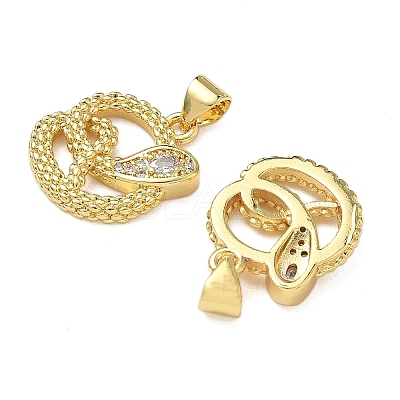 Brass Micro Pave Cubic Zirconia Pendants KK-L243-29G-01-1