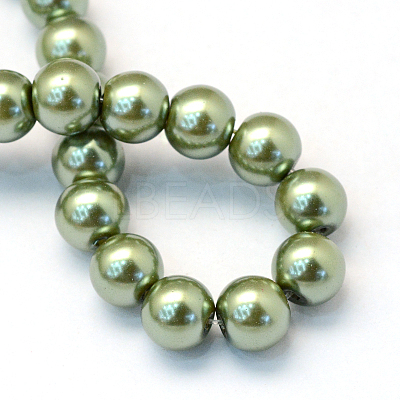 Baking Paint Pearlized Glass Pearl Round Bead Strands HY-Q003-4mm-49-1