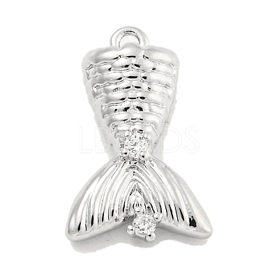 Brass Micro Pave Clear Cubic Zirconia Pendants LS-KK-U015-08P-1