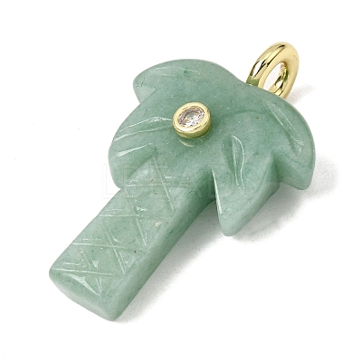 Natural Green Aventurine Carved Pendants X-G-C282-04E-1